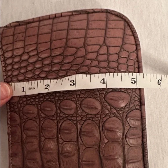 Vintage Brahmin Y2K Croc Embossed Leather Handbag Shoulder Mini Bag w/ Dust Bag - Picture 8 of 16